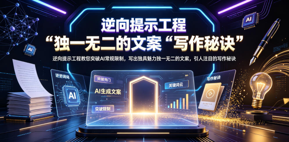 逆向提示工程教您突破AI常规限制，写出独具魅力独一无二的文案，引人注目的写作秘诀【原创双语字幕】-百盟网