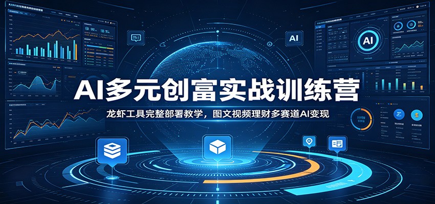 AI多元创富实战训练营：龙虾工具完整部署教学，图文视频理财多赛道AI变现-百盟网