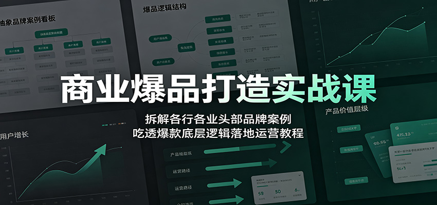商业爆品打造实战课:拆解各行各业头部品牌案例,吃透爆款底层逻辑落地运营教程-百盟网