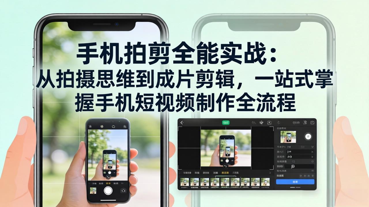 手机拍剪全能实战:从拍摄思维到成片剪辑,一站式掌握手机短视频制作全流程-百盟网