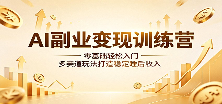 AI副业变现训练营：零基础轻松入门，多赛道玩法打造稳定睡后收入-百盟网