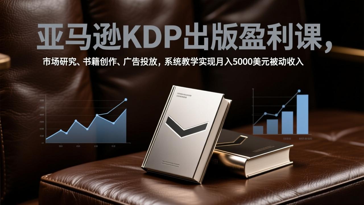 亚马逊KDP出版盈利课，市场研究、书籍创作、广告投放，系统教学实现月入5000美元被动收入-百盟网