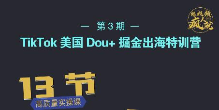 TikTok美国Dou+掘金出海特训营,美国dou+成功投放95%-百盟网