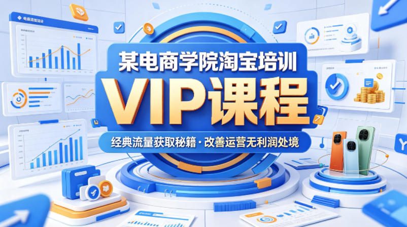 某电商学院淘宝培训VIP课程，各种经典有用的流量获取秘籍，改善运营产品没利润的处境(2026年6月)-百盟网