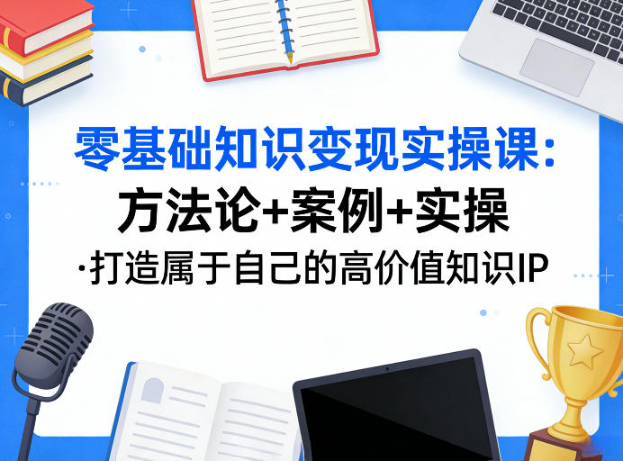 零基础知识变现实操课，方法论+案例+实操，打造属于自己的高价值知识IP-百盟网