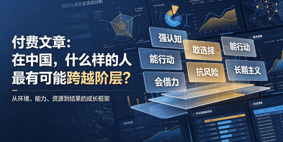 付费文章:在中国,什么样的人最有可能跨越阶层?-百盟网