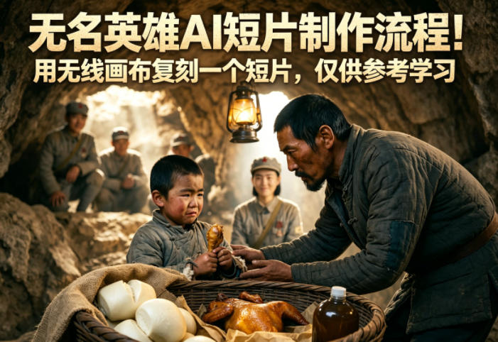 无名英雄AI短片制作流程！用无线画布复刻一个短片，仅供参考学习-百盟网