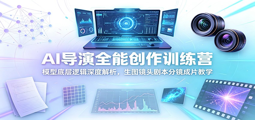 AI导演全能创作训练营:模型底层逻辑深度解析,生图镜头剧本分镜成片教学-百盟网