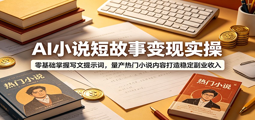 AI小说短故事变现实操:零基础掌握写文提示词,量产热门小说内容打造稳定副业收入-百盟网