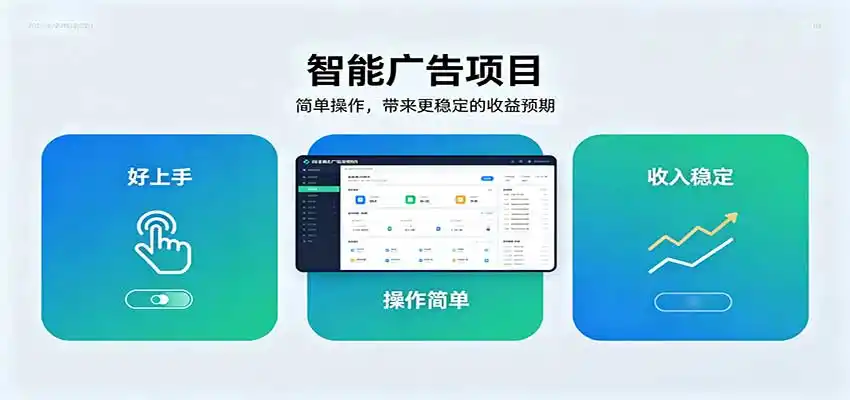 智能广告挂机项目,操作简单上手快,收益稳定可持续。稳定日入300+-百盟网