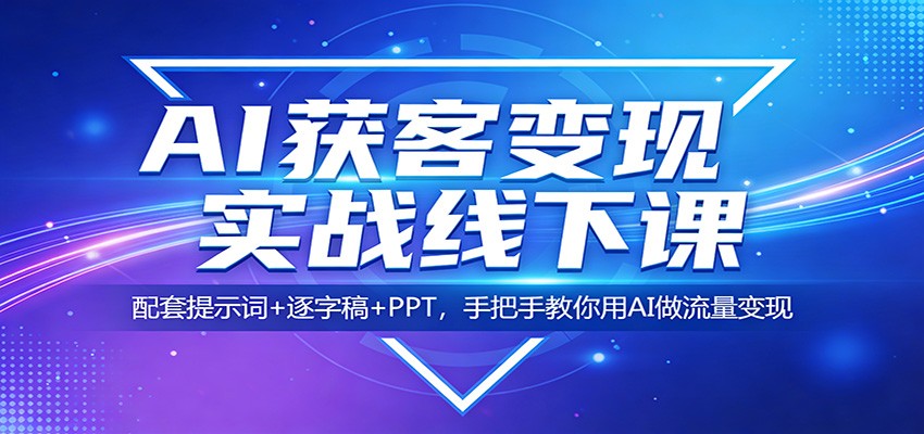 AI获客变现实战线下课：配套提示词+逐字稿+PPT，手把手教你用AI做流量变现-百盟网