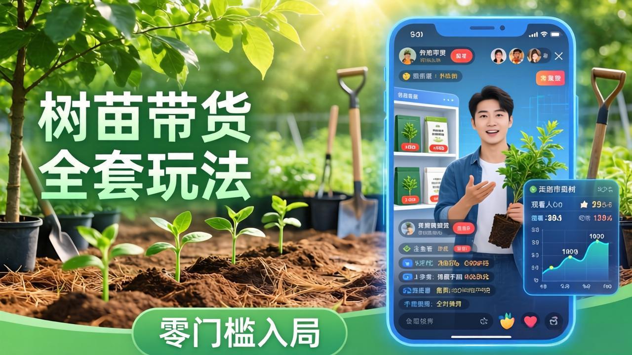 视频号AI树苗带货全套玩法：零门槛入局，掌握豆包、千问等AI工具制作树苗视频的全套流程-百盟网