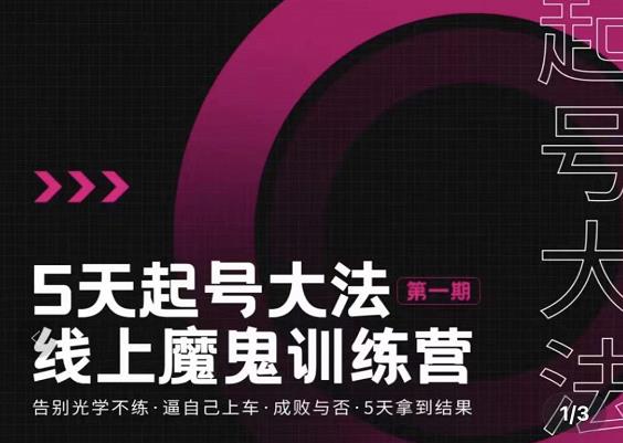 五天起号魔鬼训练营,告别光学不练,逼自己上车,成败与否,5天拿到结果-百盟网