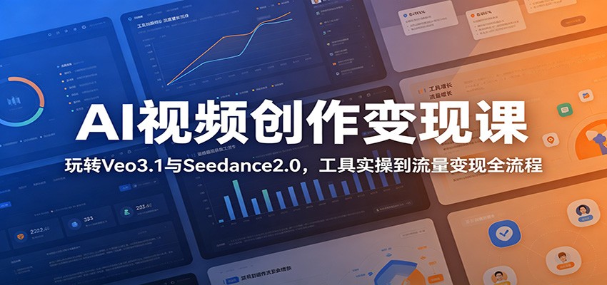 AI视频创作变现课:玩转Veo3.1与Seedance2.0,工具实操到流量变现全流程-百盟网