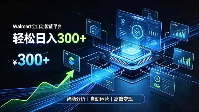 Walmart全自动智能平台，轻松日入300+一站式跨境智能运营工具。无需复杂实操-百盟网