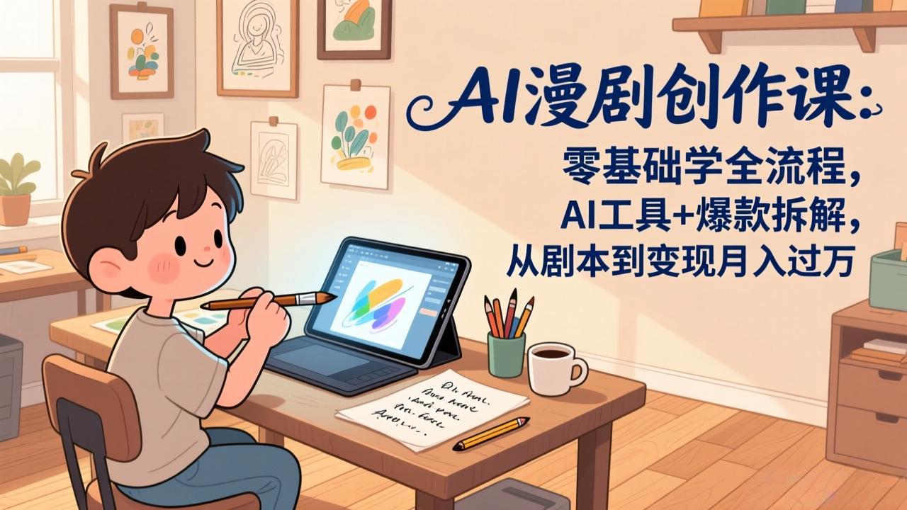 AI漫剧创作课：零基础学全流程，AI工具+爆款拆解，从剧本到变现月入过万-百盟网
