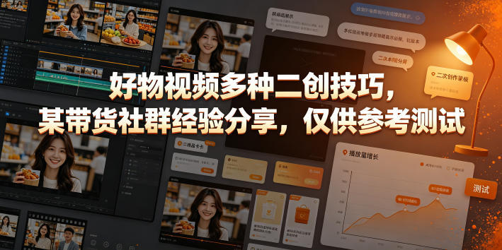 好物视频多种二创技巧，某带货社群经验分享，仅供参考测试-百盟网