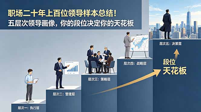 付费文章：职场二十年上百位领导样本总结！五层次领导画像，你的段位决定你的天花板-百盟网