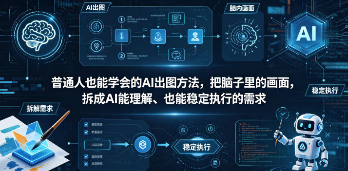 普通⼈也能学会的AI出图⽅法，把脑子里的画面，拆成AI能理解、也能稳定执行的需求【文档】-百盟网