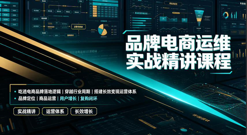 品牌电商运维实战精讲课程|吃透电商品牌落地逻辑、穿越行业周期、搭建长效变现运营体系-百盟网