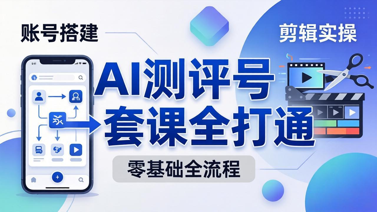 零基础起步怎么做AI测评号?账号搭建、爆款文案、剪辑实操、涨粉变现,一套课全打通-百盟网