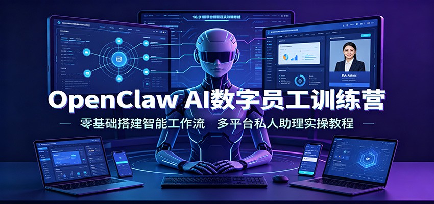 OpenClaw AI数字员工训练营:零基础搭建智能工作流,多平台私人助理实操教程-百盟网
