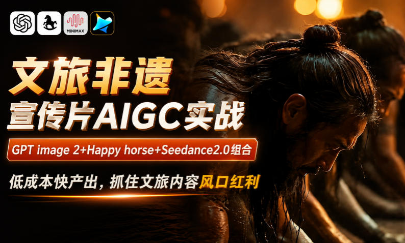 文旅非遗宣传片AIGC实战,GPT image 2+Happy horse+Seedance2.0组合,低成本快产出,抓住文旅内容风口红利-百盟网
