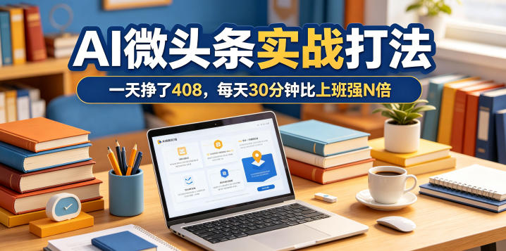 一天挣了408,AI微头条实战打法,每天30分钟比上班强N倍-百盟网