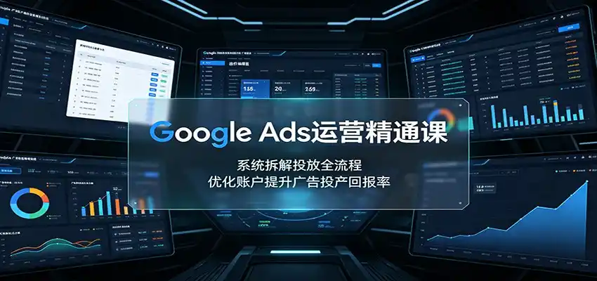Google Ads运营精通课:系统拆解投放全流程,优化账户提升广告投产回报率-百盟网