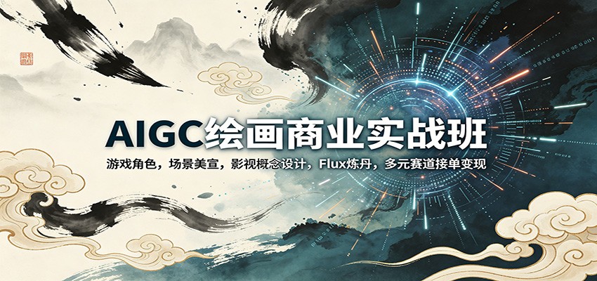 AIGC绘画商业实战班:游戏角色,场景美宣,影视概念设计,Flux炼丹,多元赛道接单变现-百盟网