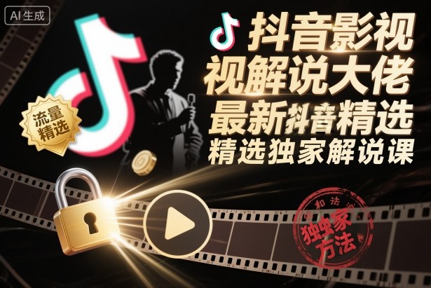 抖音影视解说大佬最新抖音进精选和独家方法,精选独家解说课(更新26年3月)-百盟网