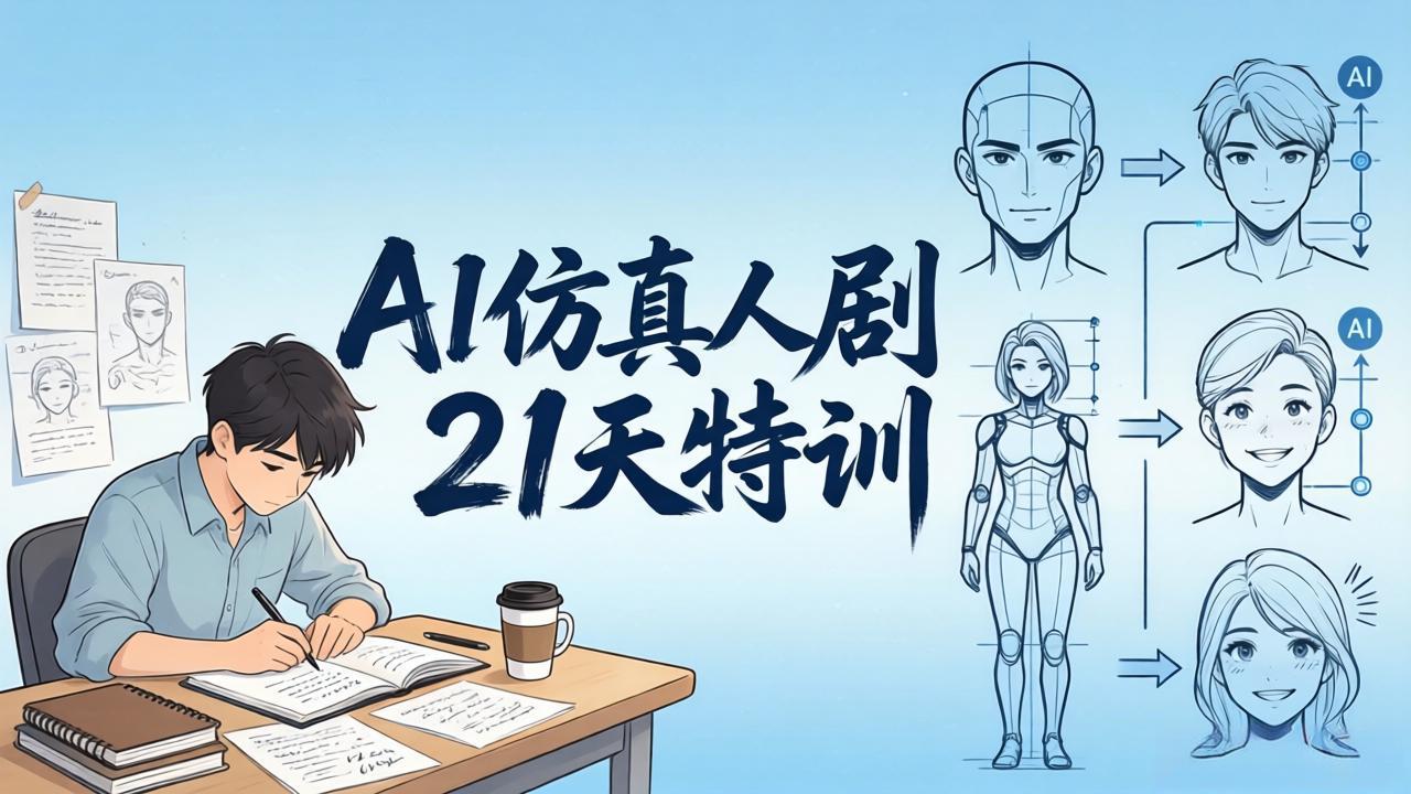 AI仿真人剧21天特训-更新：从剧本到成片全流程实战，掌握角色一致性与变现方法-百盟网