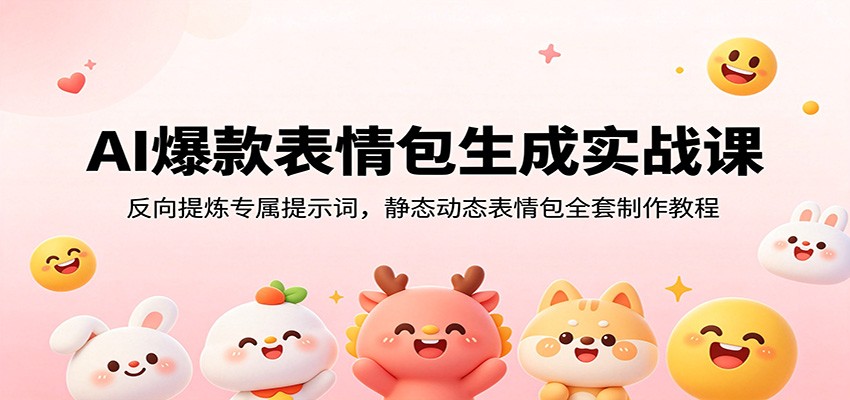 AI爆款表情包生成实战课：反向提炼专属提示词，静态动态表情包全套制作教程-百盟网