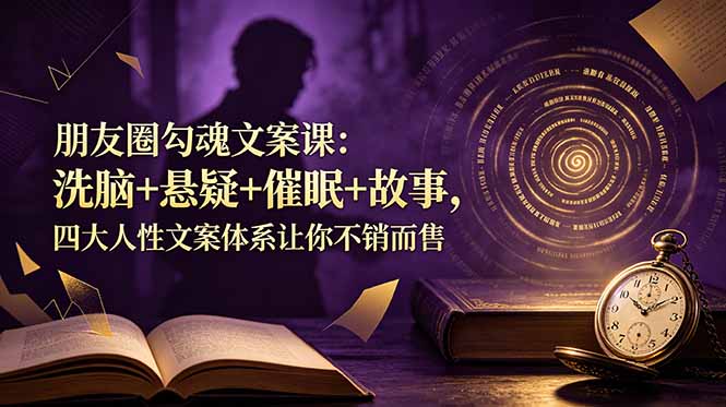 朋友圈勾魂文案课：洗脑+悬疑+催眠+故事，四大人性文案体系让你不销而售-百盟网