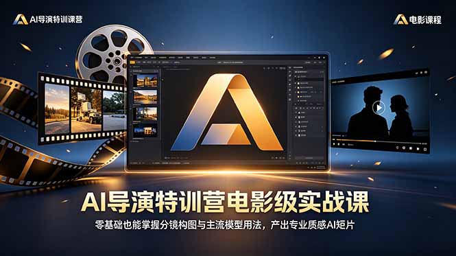 AI导演特训营电影级实战课,零基础也能掌握分镜构图与主流模型用法,产出专业质感AI短片-百盟网