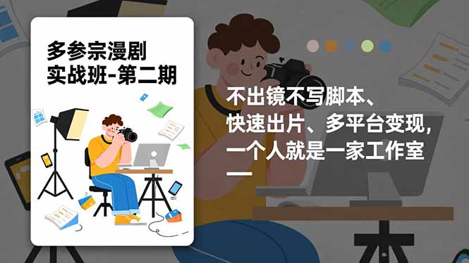 多参 宗漫剧实操班2.0-更新,不出镜不写脚本、快速出片、多平台变现,一个人就是一家工作室-百盟网