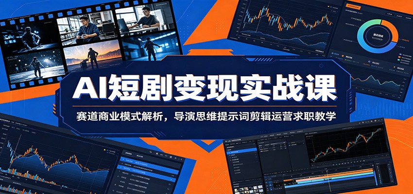AI短剧变现实战课：赛道商业模式解析，导演思维提示词剪辑运营求职教学-百盟网