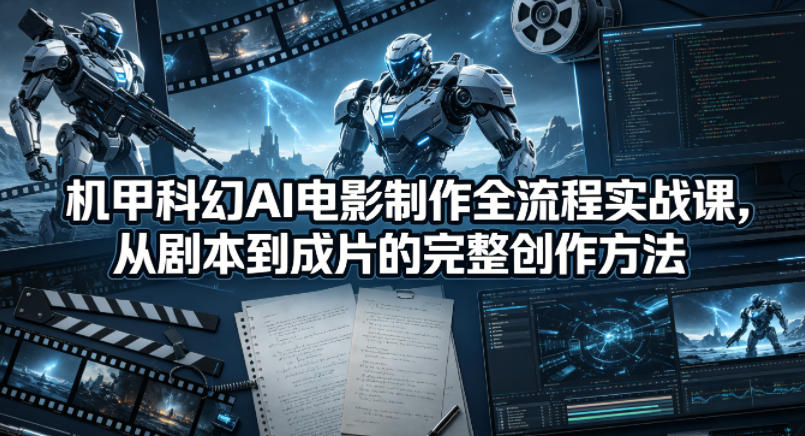 机甲科幻AI电影制作全流程实战课,从剧本到成片的完整创作方法