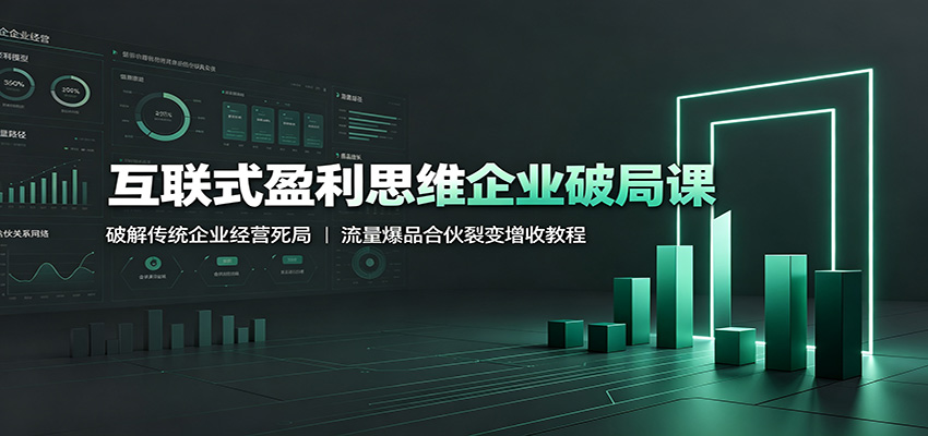 互联式盈利思维企业破局课:破解传统企业经营死局,流量爆品合伙裂变增收教程-百盟网