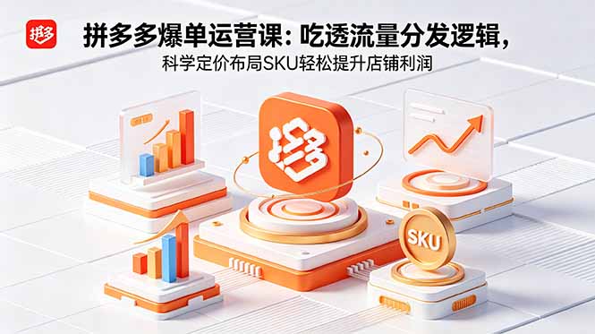拼多多爆单运营实战课:吃透流量分发逻辑,科学定价布局SKU轻松提升店铺利润-百盟网