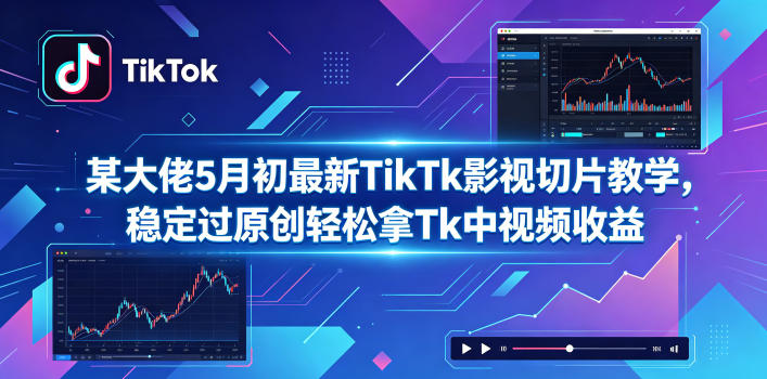 某大佬5月初最新TikTk影视切片教学,稳定过原创轻松拿Tk中视频收益