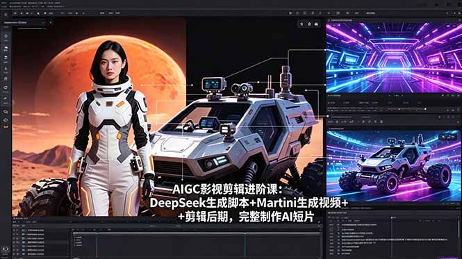 AIGC影视剪辑进阶课:DeepSeek生成脚本+Martini生成视频+剪辑后期,完整制作AI短片-百盟网