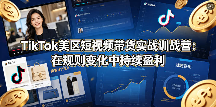 TikTok美区短视频带货实战训战营：在规则变化中持续盈利-百盟网