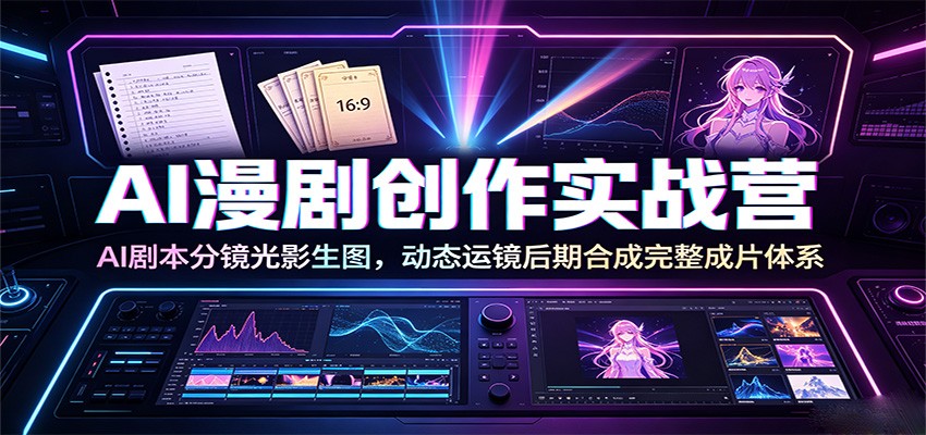 AI漫剧创作实战营：AI剧本分镜光影生图，动态运镜后期合成完整成片体系-百盟网