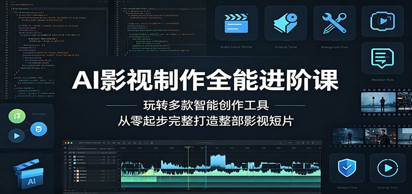 AI影视制作全能进阶课：玩转多款智能创作工具，从零起步完整打造整部影视短片-百盟网