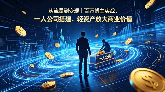 从流量到变现|百万博主实战,一人公司搭建,轻资产放大商业价值-百盟网