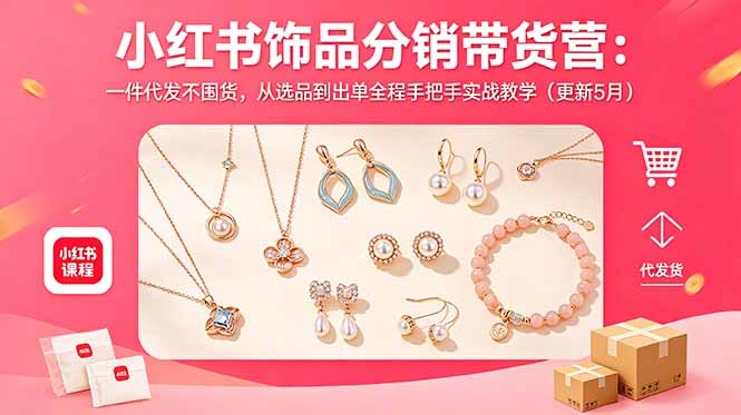 小红书饰品分销带货营:一件代发不囤货,从选品到出单全程手把手实战教学(更新5月-百盟网