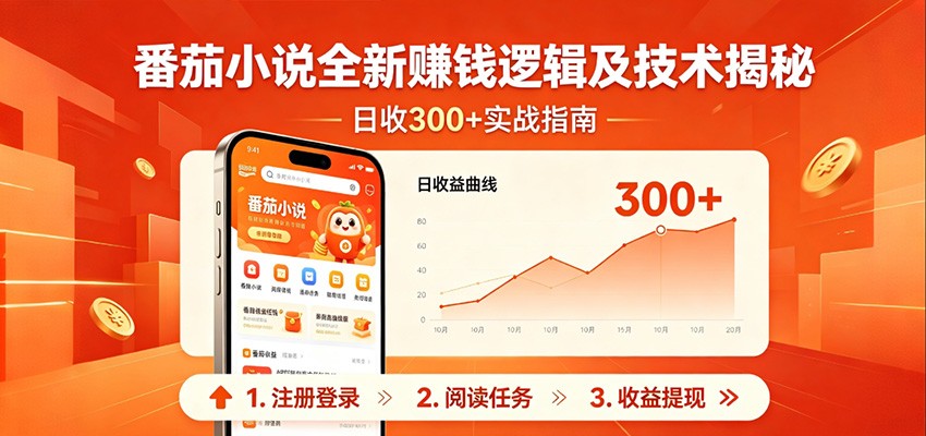 番茄小说全新赚钱逻辑及技术日收300+，小白新书皆可做！无脑赚就行了！-百盟网