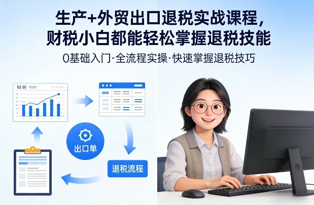 生产+外贸出口退税实战课程，财税小白都能轻松掌握退税技能-百盟网