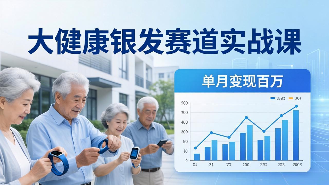 大健康银发赛道实战课：拆解视频号线索型 IP 单月变现百万逻辑，教你精准获客高效变现-百盟网